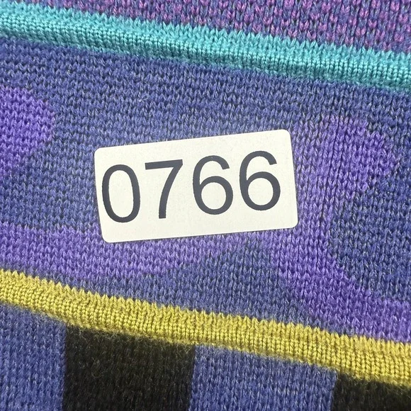 Vintage Demetre Sweater Womens Small Multicolor Geometric Mock Neck 80s Ski Knit - Picture 6 of 6